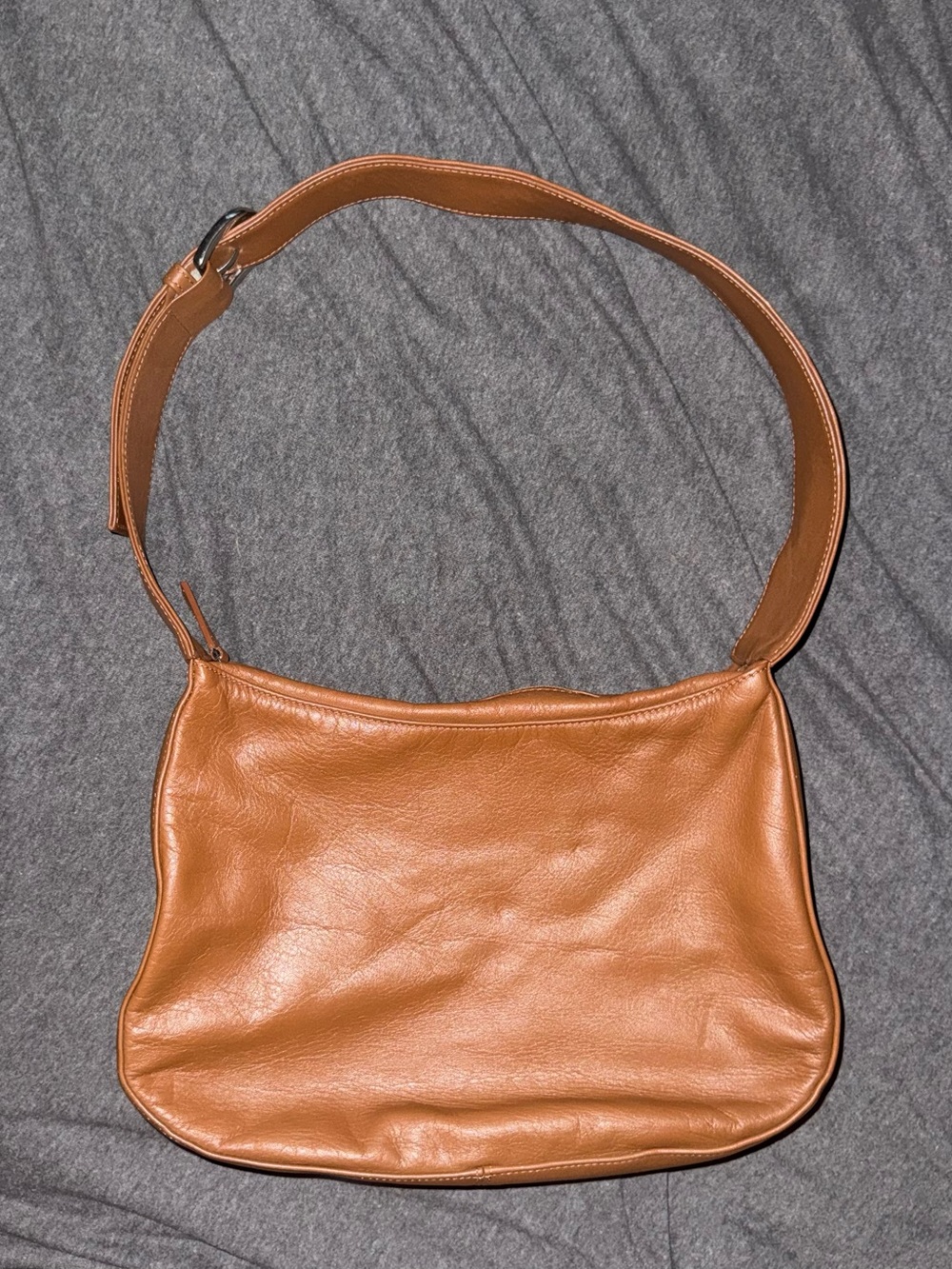 Vintage Ann Taylor Shoulder Bag Cognac Brown Leather 90s Y2K Purse